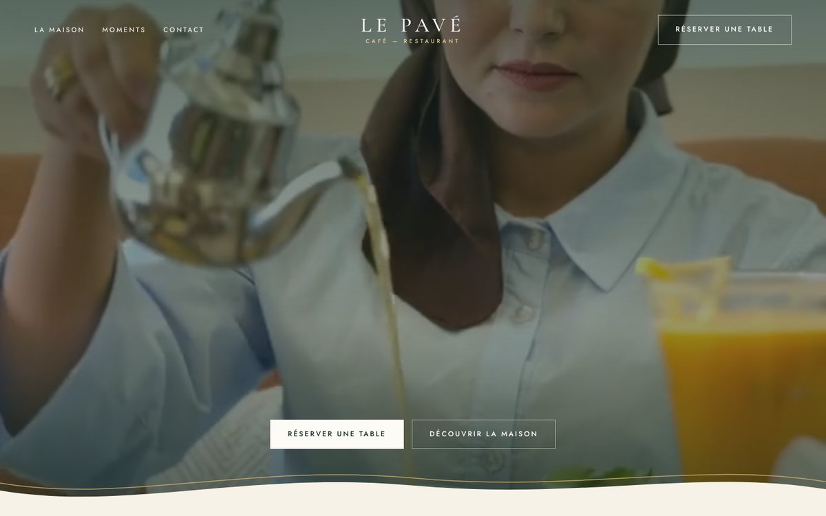 Capture d'écran du site cafelepave.com, réalisé par IKONIQ